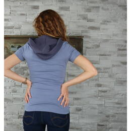 T-Shirt Femme Bleu Marine & Capuche Gris Foncé