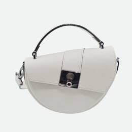 Sac demi-lune blanc - Côme édition cuir grainé