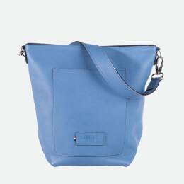 Sac cabas cuir bleu denim femme