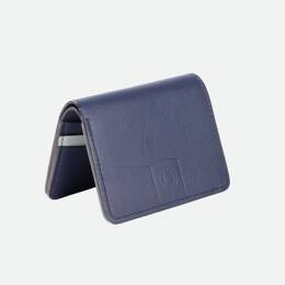 Portefeuille homme en cuir - bleu marine et vert céladon - fabriqué en France