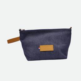 Trousse de toilette homme en jeans - trousse de voyage couleur camel