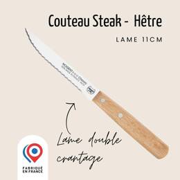 Couteau steak - Lame 11cm double crantage | Classic Bois