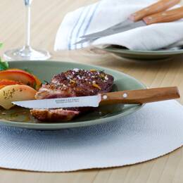 Couteau steak – Lame 11cm double crantage | Affidenté® Naturel