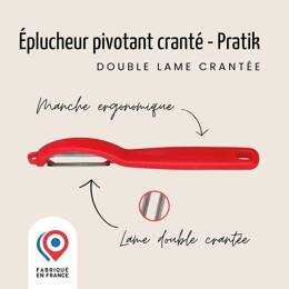 Éplucheur “I” – Pivotant – Lame double crantée | Nogent Daily