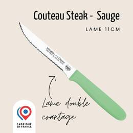 Couteau steak – Lame 11cm double crantage | Nogent Daily