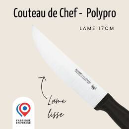 Couteau de Chef - Lame lisse 17cm - Noir  | Nogent Daily