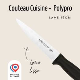Couteau de Cuisine - Lame lisse 15cm - Noir  | Nogent Daily