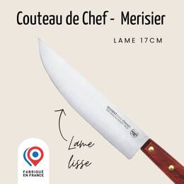 Couteau de Chef - Lame lisse 17cm - Merisier  | Nogent Iconic