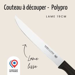 Couteau à découper - Lame lisse 19cm - Noir | Nogent Daily