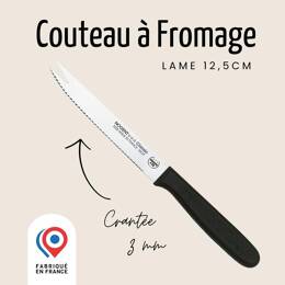 Couteau à fromage - Lame 12,5cm crantée - Noir | Nogent Daily