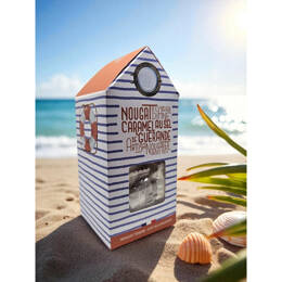 Nougat "Marinière" Caramel sel de Guérande IGP tendre Cabine de plage - 120g - Nougats d'été  - Marinière