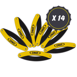 14 cercles de pétanque pliants noirs et jaunes