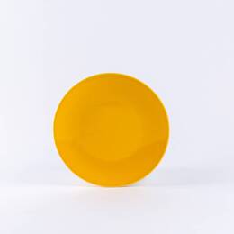L'assiette à dessert en porcelaine ronde - Jaune moutarde