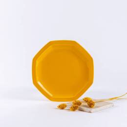 Assiette à Dessert en Porcelaine Jaune Moutarde (19cm)