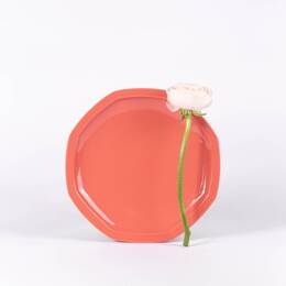 La grande assiette en porcelaine octogonale - Terracotta