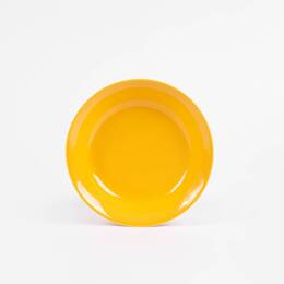 L'assiette creuse ronde en porcelaine - Jaune moutarde