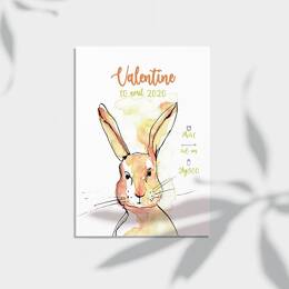 Affiche naissance Lapin