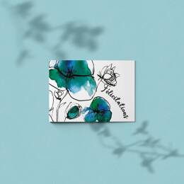 Carte Félicitations bleutées !