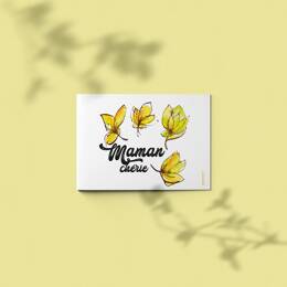 Carte Maman chérie fleurie