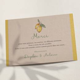 Carton remerciements Collection Citron