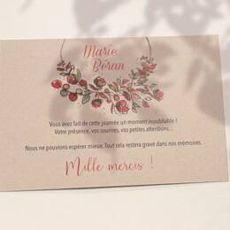 Carton remerciements Collection Couronne champêtre