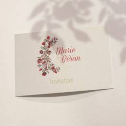 Carton d'invitation repas Collection Couronne champêtre