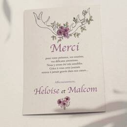 Carton remerciements Collection Hippie