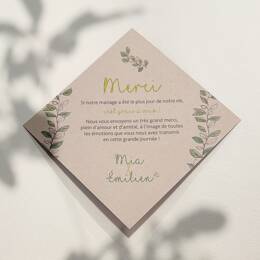 Carton remerciements Collection Végétale