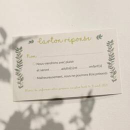 Carton réponse Collection Végétale