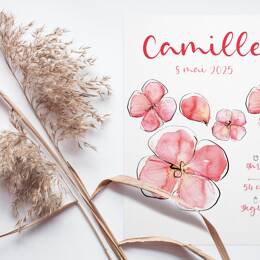 Affiche naissance Fleurs