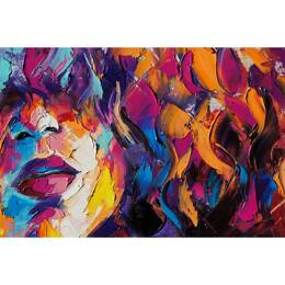 Tableau sur toile 45x65 cm - Tableau visage peint - Impression sur toile murale décorative avec châssis en Bois - Fabriqué en France - Ceanothe