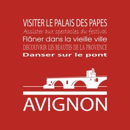 Tableau sur toile 30x30 cm - Tableau Avignon rouge - Impression sur toile murale décorative avec châssis en Bois - Fabriqué en France - Ceanothe