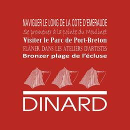Tableau sur toile 30x30 cm - Tableau Dinard rouge - Impression sur toile murale décorative avec châssis en Bois - Fabriqué en France - Ceanothe