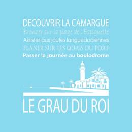 Tableau sur toile 30x30 cm - Tableau Le Grau-du-Roi bleu clair - Impression sur toile murale décorative avec châssis en Bois - Fabriqué en France - Ce