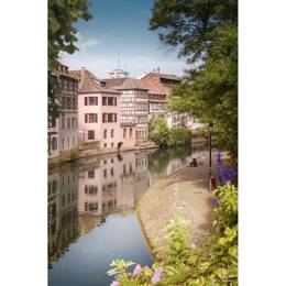 Tableau sur toile 45x65 cm - Tableau quai de l'Ill Strasbourg - Impression sur toile murale décorative avec châssis en Bois - Fabriqué en France - Cea