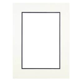 Passe-partout double blanc avec liseré noir 30x40 cm ouverture 20x30 cm - Marie-Louise pour Cadre Photo 30x40 cm  - En carton FSC - Fabriqué en France - Brio