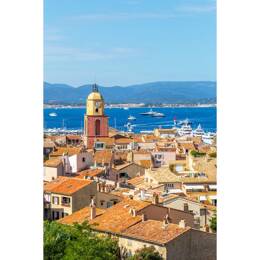 Tableau sur toile 45x65 cm - Tableau rue de Saint-Tropez - Impression sur toile murale décorative avec châssis en Bois - Fabriqué en France - Ceanothe
