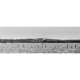 Tableau sur toile 45x135 cm - Tableau bassin noir et blanc - Impression sur toile murale décorative avec châssis en Bois - Fabriqué en France - Ceanot
