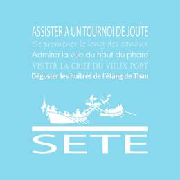 Tableau sur toile 30x30 cm - Tableau Sète bleu clair - Impression sur toile murale décorative avec châssis en Bois - Fabriqué en France - Ceanothe