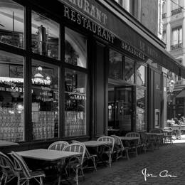 Tableau sur toile 45x45 cm - Tableau bistrot de Lyon - Impression sur toile murale décorative avec châssis en Bois - Fabriqué en France - Ceanothe