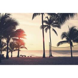 Tableau sur toile 65x97 cm - Tableau plage tropicale - Impression sur toile murale décorative avec châssis en Bois - Fabriqué en France - Ceanothe
