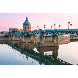 Tableau sur toile 30x45 cm - Tableau pont Saint-Pierre Toulouse au matin - Impression sur toile murale décorative avec châssis en Bois - Fabriqué en F