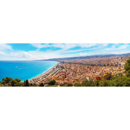 Tableau sur toile 30x97 cm - Tableau vue panoramique de Nice - Impression sur toile murale décorative avec châssis en Bois - Fabriqué en France - Cean