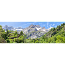 Tableau sur toile 45x135 cm - Tableau vue sur la montagne Gavarnie - Impression sur toile murale décorative avec châssis en Bois - Fabriqué en France