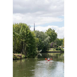 Tableau sur toile 65x97 cm - Tableau hortillonnages dAmiens - Impression sur toile murale décorative avec châssis en Bois - Fabriqué en France - Cean
