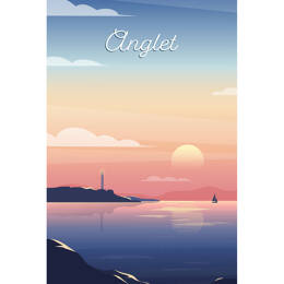 Tableau sur toile 45x65 cm - Tableau illustration Anglet - Impression sur toile murale décorative avec châssis en Bois - Fabriqué en France - Ceanothe