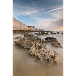 Tableau sur toile 30x45 cm - Tableau rochers Friville-Escarbotin - Impression sur toile murale décorative avec châssis en Bois - Fabriqué en France -