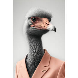 Tableau sur verre 65x97 cm - Tableau autruche chic - Impression décorative à la finition brillante - Fabriqué en France - Ceanothe