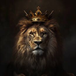 Tableau sur toile 90x90 cm - Tableau lion royal - Impression sur toile murale décorative avec châssis en Bois - Fabriqué en France - Ceanothe