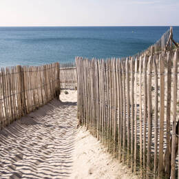 Tableau sur toile 45x45 cm - Tableau sur toile accès plage - Impression sur toile murale décorative avec châssis en Bois - Fabriqué en France - Ceanot
